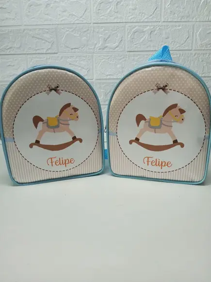 Mochilinha Personalizada Transparente Cavalinho