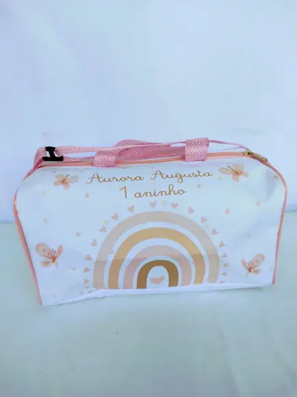 Mini Mala Viagem Personalizada Arco Íris Boho