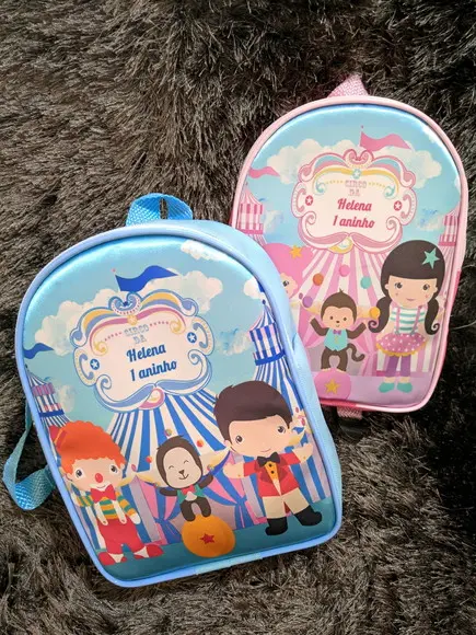 Mochilinha Personalizada Circo Candy 25x20 - Qualquer Tema
