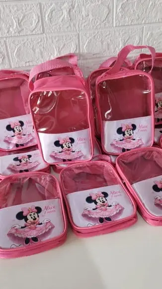 Bolsa com Alça e Visor Transparente Minnie