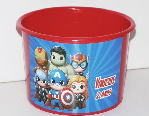 20 Baldes de Pipoca Personalizados Vingadores Cute