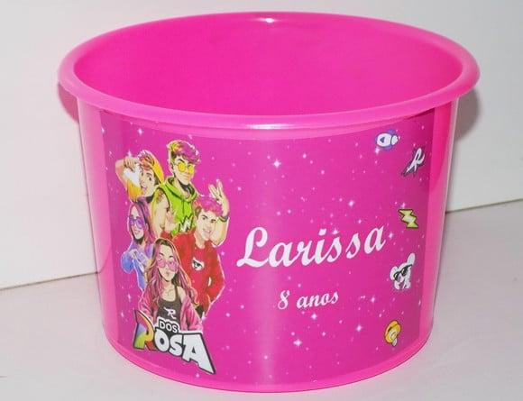 20 Baldes de Pipoca Personalizados dos Rosa