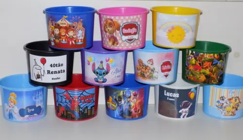 Kit 20 Balde de Pipoca Personalizado Qualquer Tema