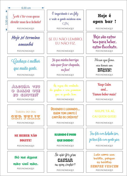 105 Tags para Drinks com Frases Divertidas e #personalizada