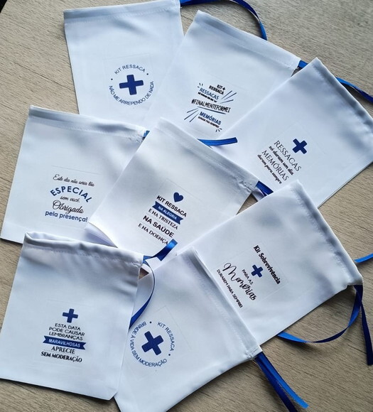 20 Saquinhos de Tecido para Kit Ressaca - Pronta Entrega