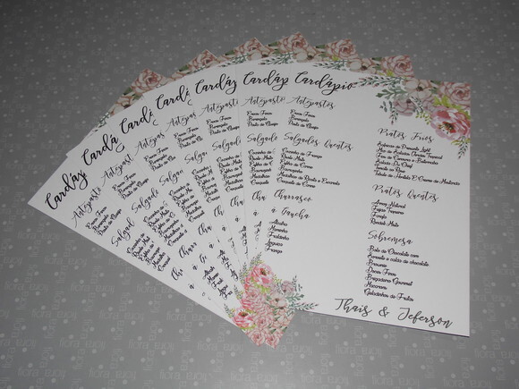Cardápio / Menu Personalizado para Festas