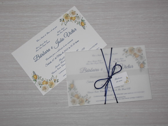 Convite com Papel Vegetal - 1