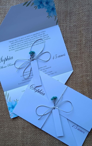 Convite de Casamento com Flores Sempre Vivas - 3