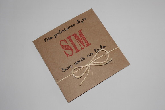 Convite de Casamento Rústico para Padrinhos