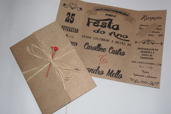 Convite Mini Rustico com Palha
