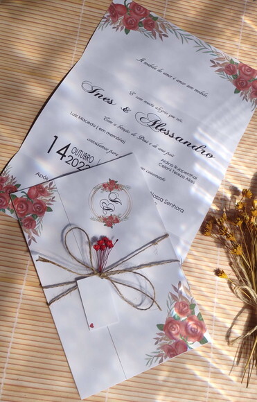 Convite Simples com Flores Sempre Vivas - 2