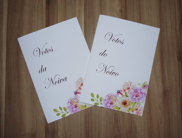 Kit 2 Cartões para Votos dos Noivos