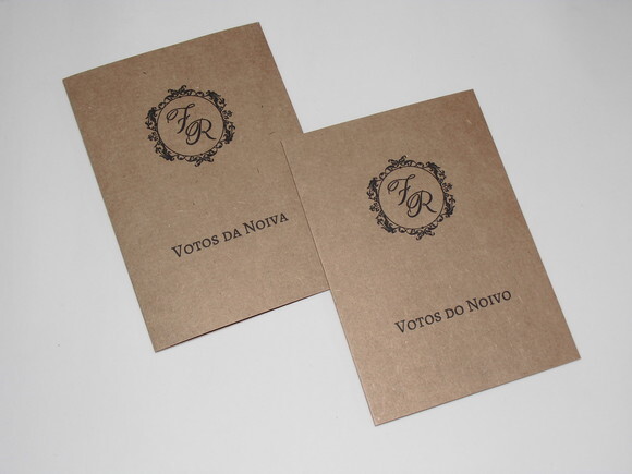 Kit 2 Cartões para Votos dos Noivos