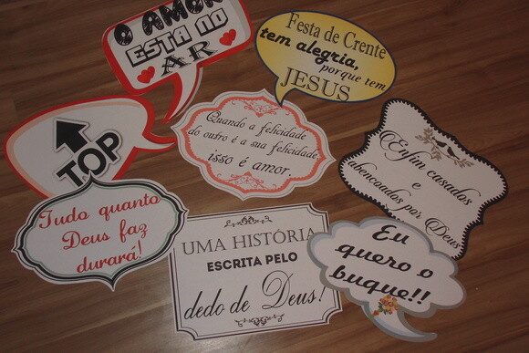 Kit com 20 Plaquinhas Divertidas para Fotos - Photobooth