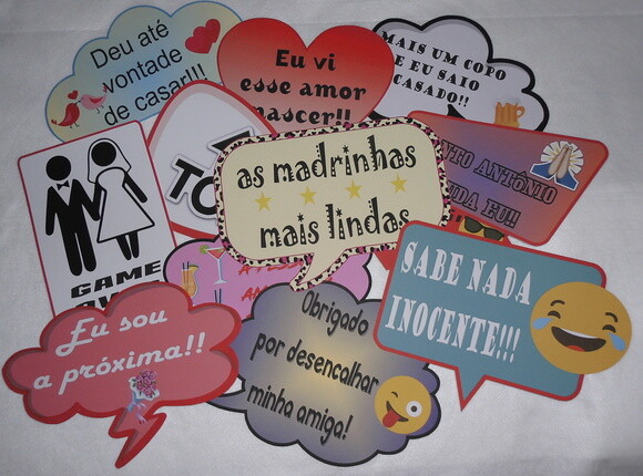 Kit com 20 Plaquinhas Divertidas para Fotos - Photobooth