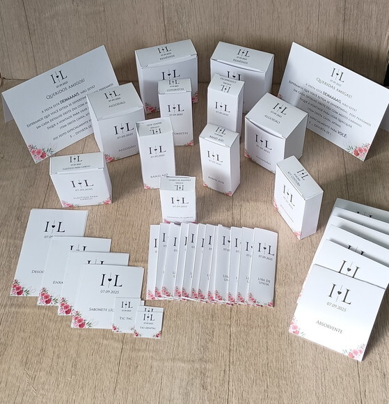 Kit para 2 Banheiros/toalete - Rótulo e Caixinhas