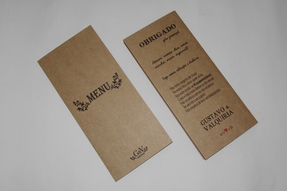 Menu Rústico com Agradecimento