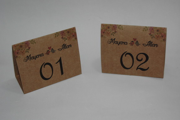 Plaquinhas Rústica Numero de Mesa
