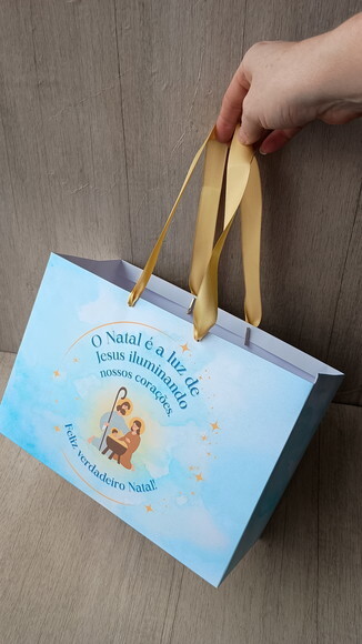 Sacola Natal e Boas Festas - Tamanho 20 cm Alt x 30 Larg x 1
