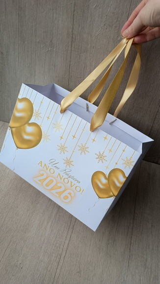 Sacola Natal e Boas Festas - Tamanho 20 cm Alt x 30 Larg x 1