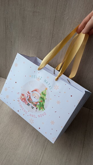 Sacola Natal e Boas Festas - Tamanho 20 cm Alt x 30 Larg x 1