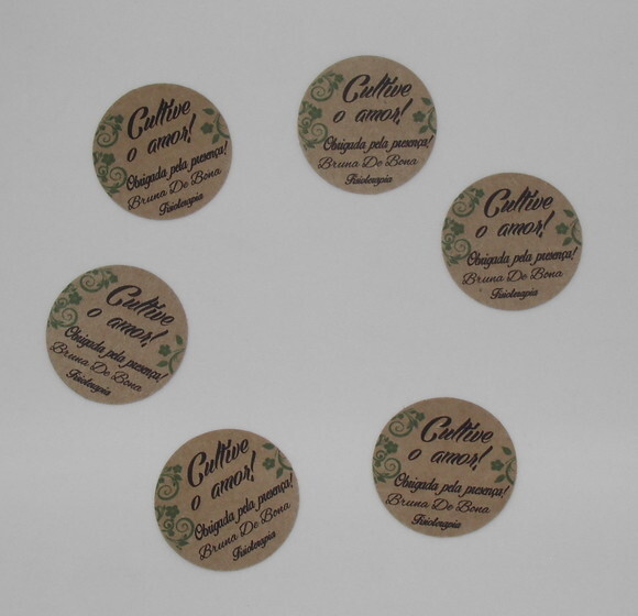Tag Redonda 4 cm Rustica para Lembrancinhas - Personalizadas
