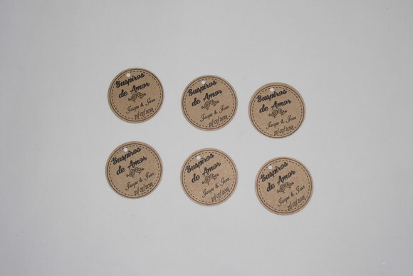 Tag Redonda 4 cm Rustica para Lembrancinhas - Personalizadas