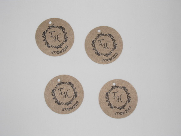 Tag Redonda 4 cm Rustica para Lembrancinhas - Personalizadas
