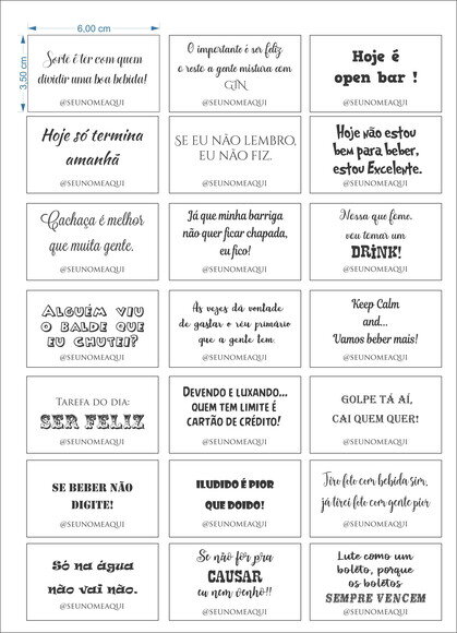 105 Tags para Drinks com Frases Divertidas e #personalizada