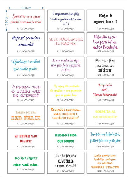 105 Tags para Drinks com Frases Divertidas e #personalizada