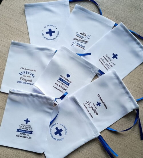 20 Saquinhos de Tecido para Kit Ressaca - Pronta Entrega