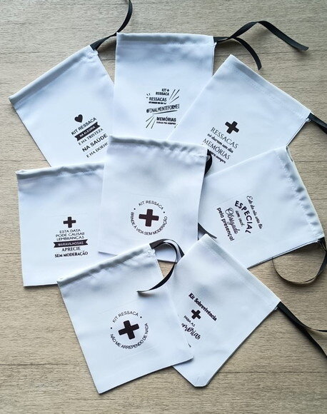 20 Saquinhos de Tecido para Kit Ressaca - Pronta Entrega