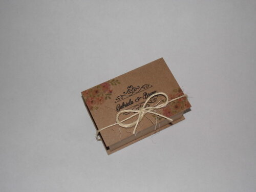 Caixa Convite Rústica - Pequena (tamanho 12 x 8 x 5 Cm)