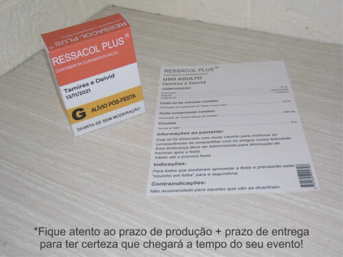 Caixa para Kit Ressaca com Bula
