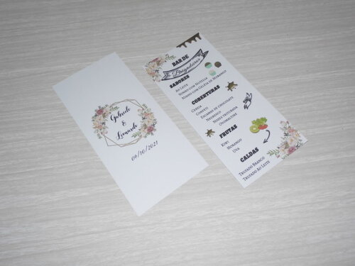 Cardápio / Menu com Impressão Frente e Verso