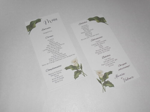 Cardápio / Menu com Impressão Frente e Verso