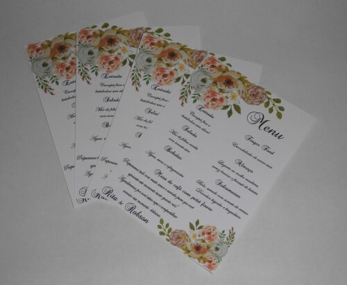 Cardápio / Menu Personalizado para Festas