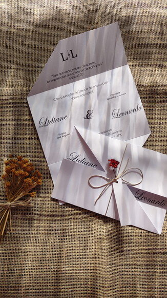 Convite de Casamento com Flores Sempre Vivas - 3