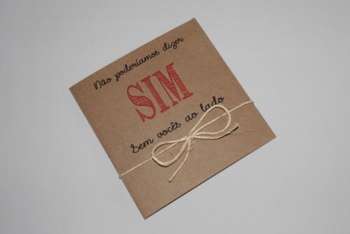 Convite de Casamento Rústico para Padrinhos