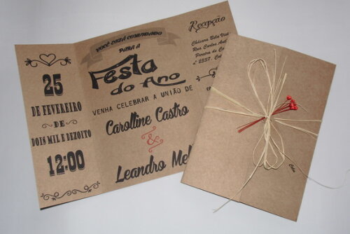 Convite Rústico com Palha - 1