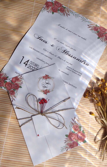 Convite Simples com Flores Sempre Vivas - 2