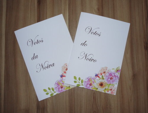 Kit 2 Cartões para Votos dos Noivos