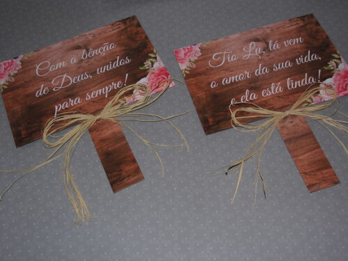 Kit com 2 Plaquinhas Rusticas para Daminhas / Pajens