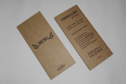 Menu Rústico com Agradecimento