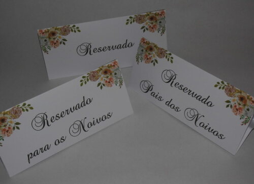 Plaquinhas Reserva de Mesa