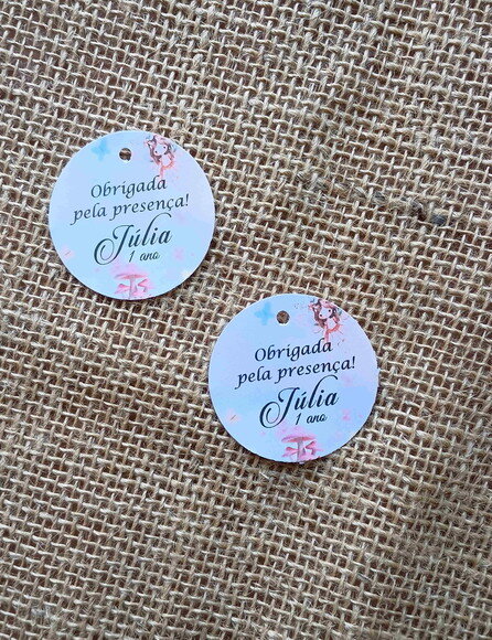 Tag Redonda 4 cm para Bem Casados ou Lembrancinhas