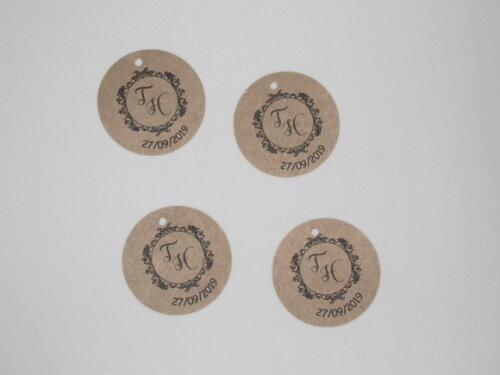 Tag Redonda 4 cm Rustica para Lembrancinhas - Personalizadas