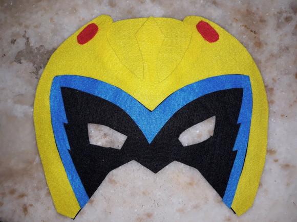 Máscara Feltro Power Rangers Dino Charge Amarelo