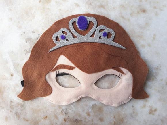 Máscara Feltro Princesinha Sofia