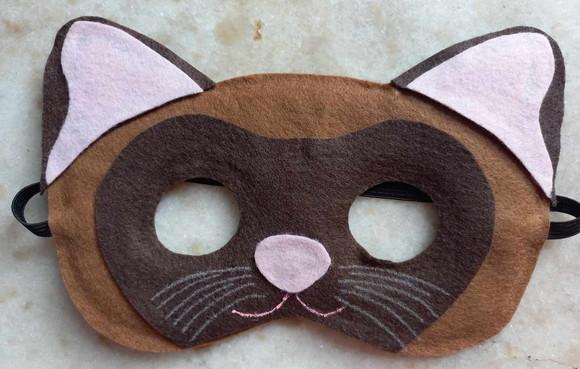 Máscara Feltro Gato Marrom